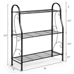 3 Tier Scrollwork Design Metal Garden Plant Stand - Bestoutdor