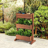 3 Tier Vertical Freestanding Raised Garden Bed Wooden Flower Rack - Bestoutdor