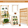 3 Tier Bamboo Hanging Folding Plant Stand Planter Shelf - Bestoutdor