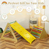 3 in 1 Pikler Triangle Climber Wooden Toddler Climbing Ladder Kids Montessori Play Gym Set Ladder Climber with Sliding Ramp