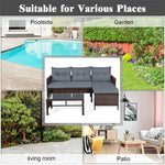 Bestoutdor 3 Pcs Outdoor PE Rattan Furniture Set Corner Sofa Set