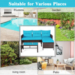 Bestoutdor 3 Pcs Outdoor PE Rattan Furniture Set Corner Sofa Set