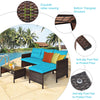 Bestoutdor 3 Pcs Outdoor PE Rattan Furniture Set Corner Sofa Set