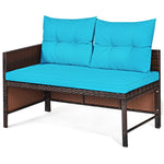 Bestoutdor 3 Pcs Outdoor PE Rattan Furniture Set Corner Sofa Set