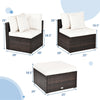 4-Piece Outdoor Wicker Sectional Sofa Set Rattan Patio Conversation Set with Cushions