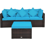 4-Piece Outdoor Wicker Sectional Sofa Set Rattan Patio Conversation Set with Cushions