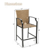 4 PCS Rattan Patio Bar Stools Outdoor Wicker Counter Height Chairs with Soft Cushions