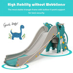 4-in-1 Toddler Climber Slide Playset with Long Slope, Basketball Hoop & Ring Toss, Indoor Outdoor Freestanding Slide for Kids Age 1-8