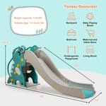 4-in-1 Toddler Climber Slide Playset with Long Slope, Basketball Hoop & Ring Toss, Indoor Outdoor Freestanding Slide for Kids Age 1-8