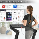 4.0HP Heavy Duty Electric Folding Treadmill Jogging Machine with LED Touch Screen Bluetooth Speaker