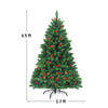 4.5FT Pre-Lit Christmas Tree Hinged Artificial Xmas Tree with 300 LED Lights & Metal Stand