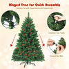 4.5FT Pre-Lit Christmas Tree Hinged Artificial Xmas Tree with 300 LED Lights & Metal Stand