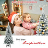 4.5FT Unlit Hinged Snow-flocked Artificial Pencil Christmas Tree with 242 Branch Tips