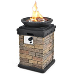 40000 BTU Propane Firebowl Column Outdoor Gas Column Fire Pit Heater with Weather Resistant Cover