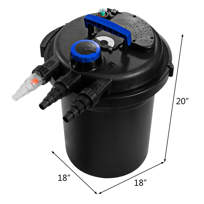 Pond Filter 4000 Gallons Pond Pressure Bio Filter with 13W UV Sterilizer Light & Fish Pond Pump Filter