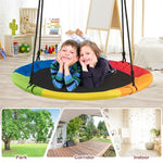 40" Kids Flying Saucer Tree Swing Outdoor Play Set with Adjustable Ropes