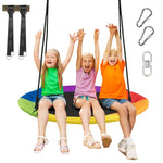 40" Kids Flying Saucer Tree Swing Outdoor Play Set with Adjustable Ropes