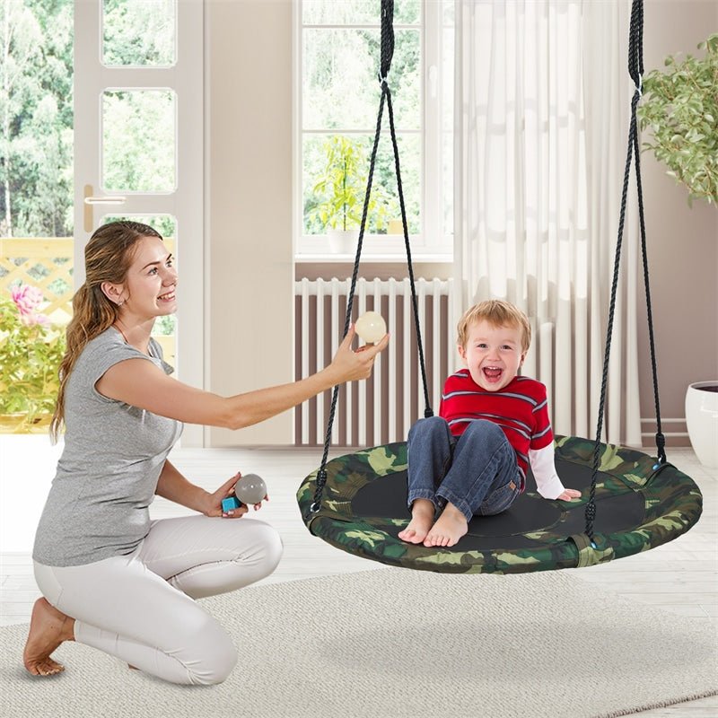 40" Kids Flying Saucer Tree Swing Outdoor Play Set with Adjustable Ropes