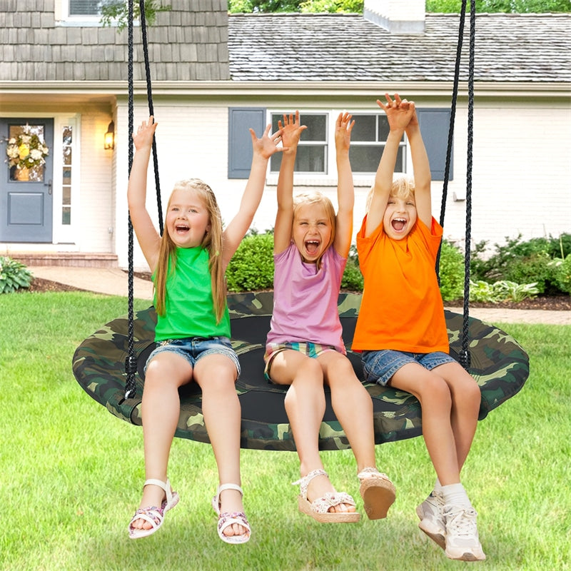 40" Kids Flying Saucer Tree Swing Outdoor Play Set with Adjustable Ropes