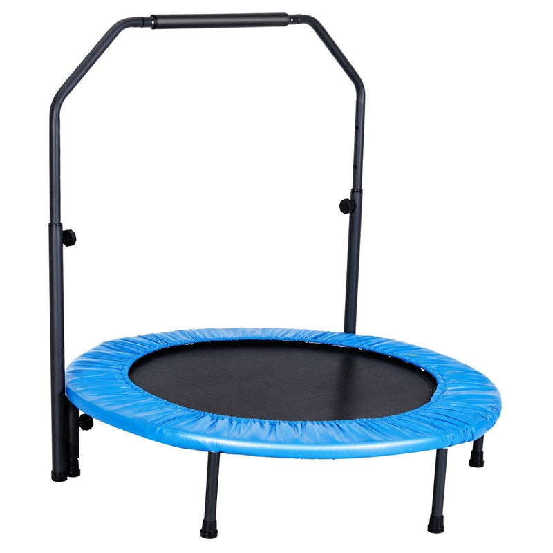 40" Foldable Mini Rebounder Trampoline with Adjustable Foam Handrail