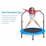 40" Foldable Mini Rebounder Trampoline with Adjustable Foam Handrail