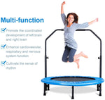 40" Foldable Mini Rebounder Trampoline with Adjustable Foam Handrail