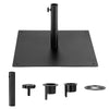 40lbs Heavy Duty Steel Umbrella Base 25" Square Patio Umbrella Base Stand Market Umbrella Holder with 3 Adapters