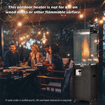 Glass Tube Propane Patio Heater 41,000 BTU Freestanding Outdoor Gas Heater with Protective Cover & Wheels