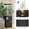 Glass Tube Propane Patio Heater 41,000 BTU Freestanding Outdoor Gas Heater with Protective Cover & Wheels