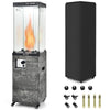 Glass Tube Propane Patio Heater 41,000 BTU Freestanding Outdoor Gas Heater with Protective Cover & Wheels