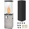 Glass Tube Propane Patio Heater 41,000 BTU Freestanding Outdoor Gas Heater with Protective Cover & Wheels