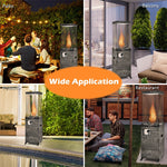 Glass Tube Propane Patio Heater 41,000 BTU Freestanding Outdoor Gas Heater with Protective Cover & Wheels