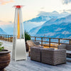 90" Tall Pyramid Patio Heater 42,000 BTU Stainless Steel Propane Outdoor Heater Quartz Glass Tube Flame with Wheels