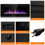 42" Recessed Electric Fireplace Ultra Thin Wall Mounted Fireplaces with Touch Screen Remote Control