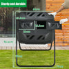 43 Gallon Outdoor Dual Rotating Chamber Compost Tumbler with Sliding Door & Gloves