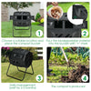 43 Gallon Outdoor Dual Rotating Chamber Compost Tumbler with Sliding Door & Gloves