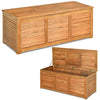 47 Gallon Acacia Wood Deck Box 2-in-1 Outdoor Storage Bench Box for Garden Backyard