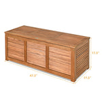 47 Gallon Acacia Wood Deck Box 2-in-1 Outdoor Storage Bench Box for Garden Backyard