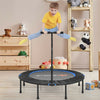 47" Mini Foldable Fitness Trampoline Rebounder Exercise with Adjustable Handrail Padded Cover