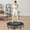 47" Mini Foldable Fitness Trampoline Rebounder Exercise with Adjustable Handrail Padded Cover