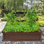 48.5" L x 48.5" W Raised Garden Bed Outdoor Rectangle Plant Box - Bestoutdor