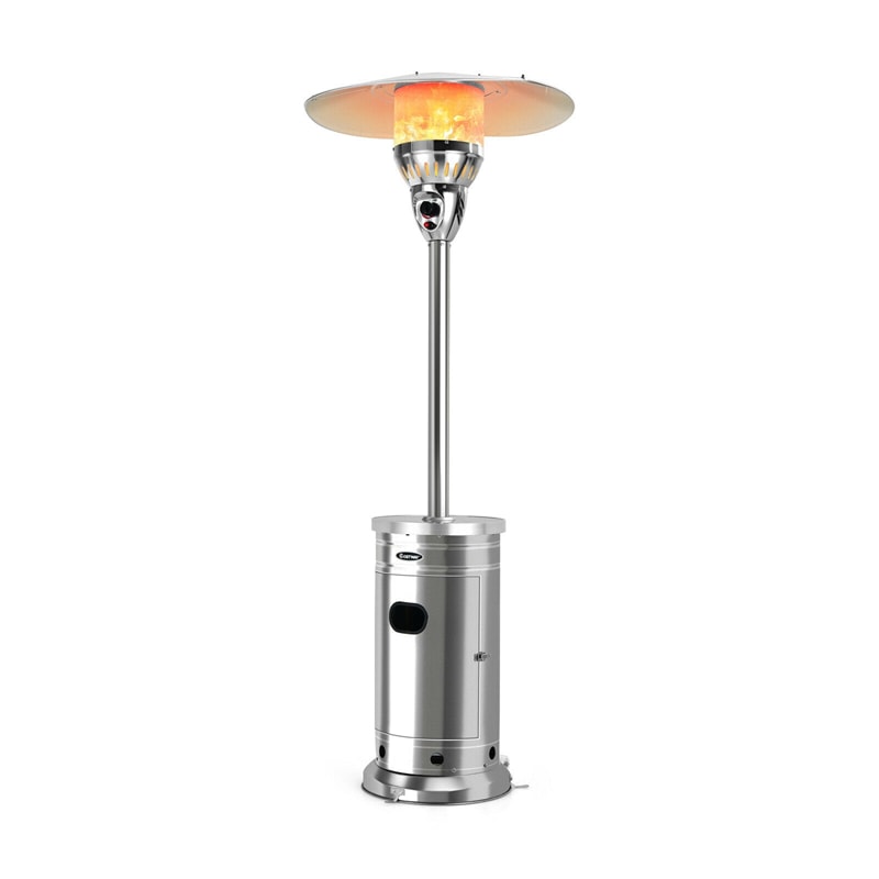 48000 BTU Stainless Steel Patio Heater with Simple Ignition System and Wheels