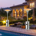 48000 BTU Stainless Steel Patio Heater with Simple Ignition System and Wheels