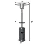 50,000 BTU Propane Patio Heater, Portable Standing Outdoor Heater w/ Wheels, Shelf Tabletop, Easy Ignition, Auto Shut Off & Tip-Over Protection