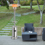 50,000 BTU Propane Patio Heater, Portable Standing Outdoor Heater w/ Wheels, Shelf Tabletop, Easy Ignition, Auto Shut Off & Tip-Over Protection