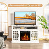 48" Fireplace TV Stand for TVs up to 50", Wood Entertainment Center TV Console with 18" Electric Fireplace, 2 Open Shelves & Cabinets