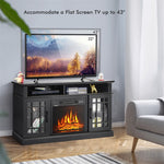 48" Fireplace TV Stand for TVs up to 50", Wood Entertainment Center TV Console with 18" Electric Fireplace, Adjustable Shelves, Remote Control