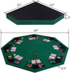 48" Folding Octagon Poker Table Top with Cup Holders and Carrying Case for Game