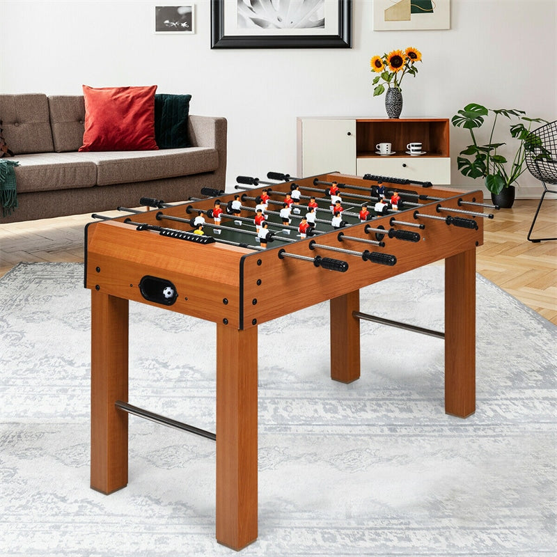 48" Foosball Table Indoor Wood Soccer Game Table with 2 Balls