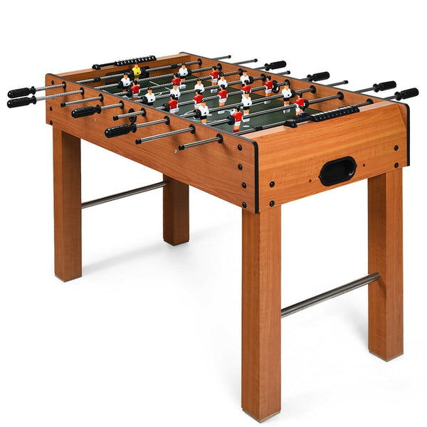 48" Foosball Table Wood Arcade Soccer Game Table with 2 Balls, Competition Sized Foosball Games for Home Game Room